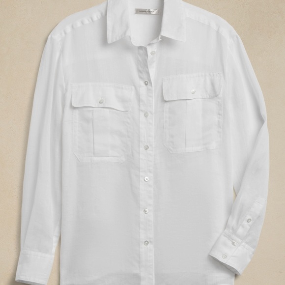 Banana Republic Tall Sheer Ramie Linen Shirt - Picture 6 of 12